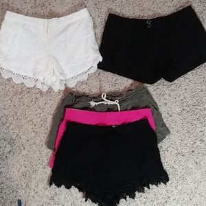 5 pair Shorts Bundle size xs small and 0